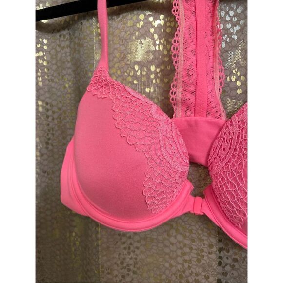Body by Victoria Bright Pink Racerback Demi Bra, 32C - Picture 4 of 6